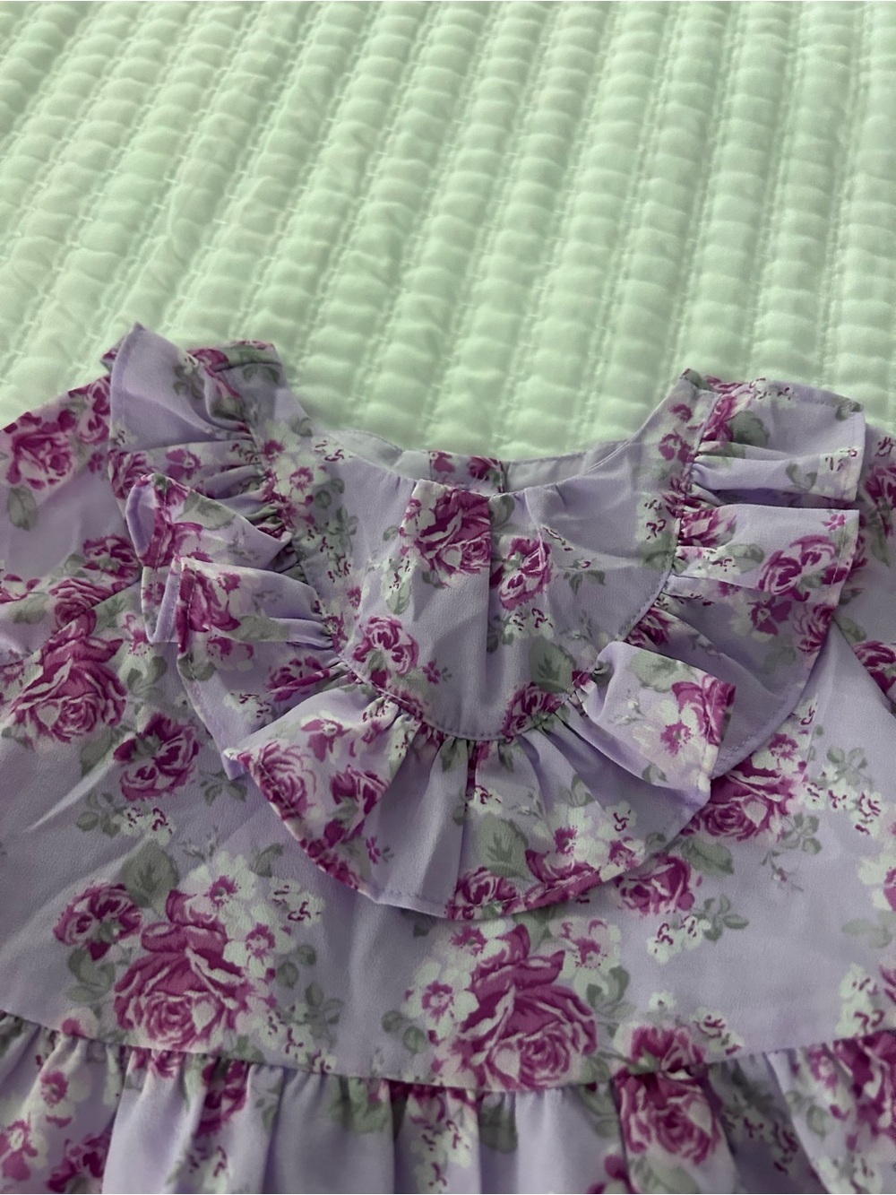 Janie and Jack Lavender Floral Ruffle Dress. Size 2T - Picture 5 of 9